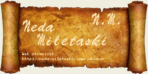 Neda Miletaški vizit kartica